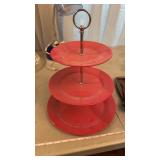 Red Metal 3 Tier Stand
