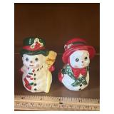Vtg. Snow Couple Salt & Pepper Shakers