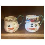 Vtg. Home Interiors Snowmen Mugs
