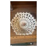 Vtg. European Porcelain Woven Latice Basket #6011