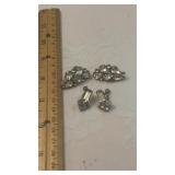 Vtg. Rhinestone Clip Earrings