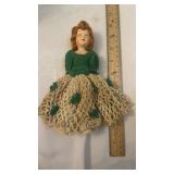 Vtg. Doll with Homemade Crochet Dress