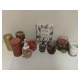 Lot of Christmas Items and Candles