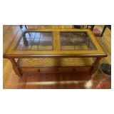 Wood and Glass Coffee Table, 50'w, 20' h, 28' d