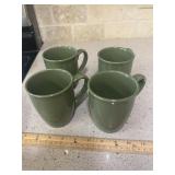 Set of 4 Green Mugs