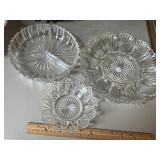 Lot of 3 Glass Serving Pieces