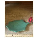 Cardinal and Leaf Trinket DIsh