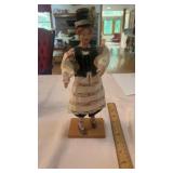 Vtg. Folk Art Doll on Stand