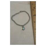 Vtg. Beta Sigma Phi 'Welcome' Heart Charm Bracelet