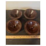 Set of 4 Hoan Molasses Glazed Ceramic Apple Bakers