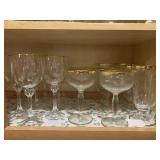 Set of Antique Gold Rimmed Glassware