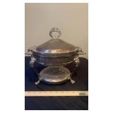 SIlverplate Chaffer with Glass Dish