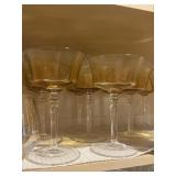 10 Pieces Vintage Amber Glass Stemware