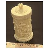 Celluloid Vtg. Cocktail Fork Holder with Forks
