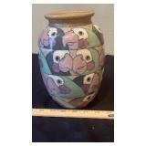 Vtg. Mexican Tonala Art Pottery Parrot Vase