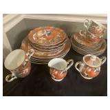 Vtg. Arita Imari Peacock Scalloped Dishes