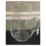 Glass Pitcher, Engraved with 'L'
