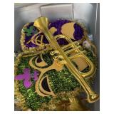 Tub of Mardi Gras Decor