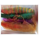 Tub of Mardi Gras Decor and Ribbon