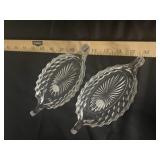 2 Glass Boat Dishes
