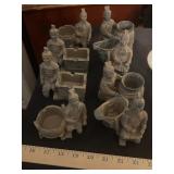Chinese Warrior Trinket Boxes/Incense Burners