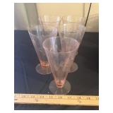 5 Pink Depression Glass Sundae Cups