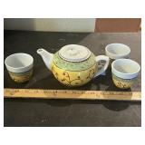 Tea Pot and 3 Cups