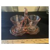Pink Depression Glass Cream & Sugar Set