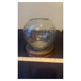 Brass Bowl on Wooden Candle Holder