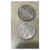2 - 1922 Peace Silver Dollars