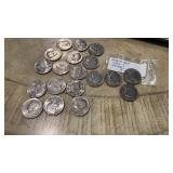 19 Kennedy Half Dollars-