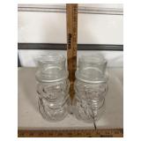 2 Glass Snowman Jars with Lids