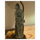 Vtg. Asian Figural, Green Celadon Style Lamp