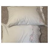 Two PIllow with Embroidered Cases