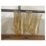 4 Amber Glass Globes
