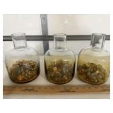 3 Bottles with Glass Rocks