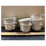 7 White Mugs