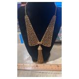 Gold Tone Statement Piece Necklace