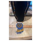 African Maasai-style Hand Beaded Medallion Necklac