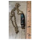 Chinese Cloisonne Enamel Whistle Pendant on Chain