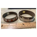 2 Mother of Pearl/Enamel inlay Bangles