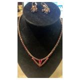 Vintage Rhinestone Necklace & Earrings