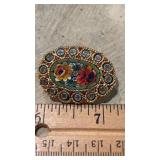Vintage Italian Style Micro-Mosaic Brooch