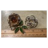2 Vtg. Sarah Coventry Brooches