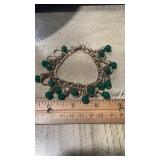 Vtg. Bracelet, Green Chalcedony