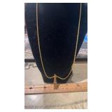 Gold Tone Chain and Oil Derrick Pendant