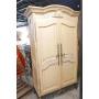 Wood Armoire with Wrought Iron Base-