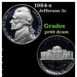 1984-s Proof Jefferson Nickel 5c Grades GEM++ Proo