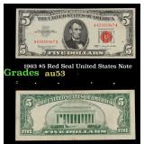 1963 $5 Red Seal United States Note Grades Select