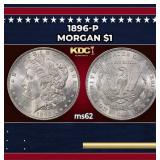 1896-p Morgan Dollar $1 Grades ms62